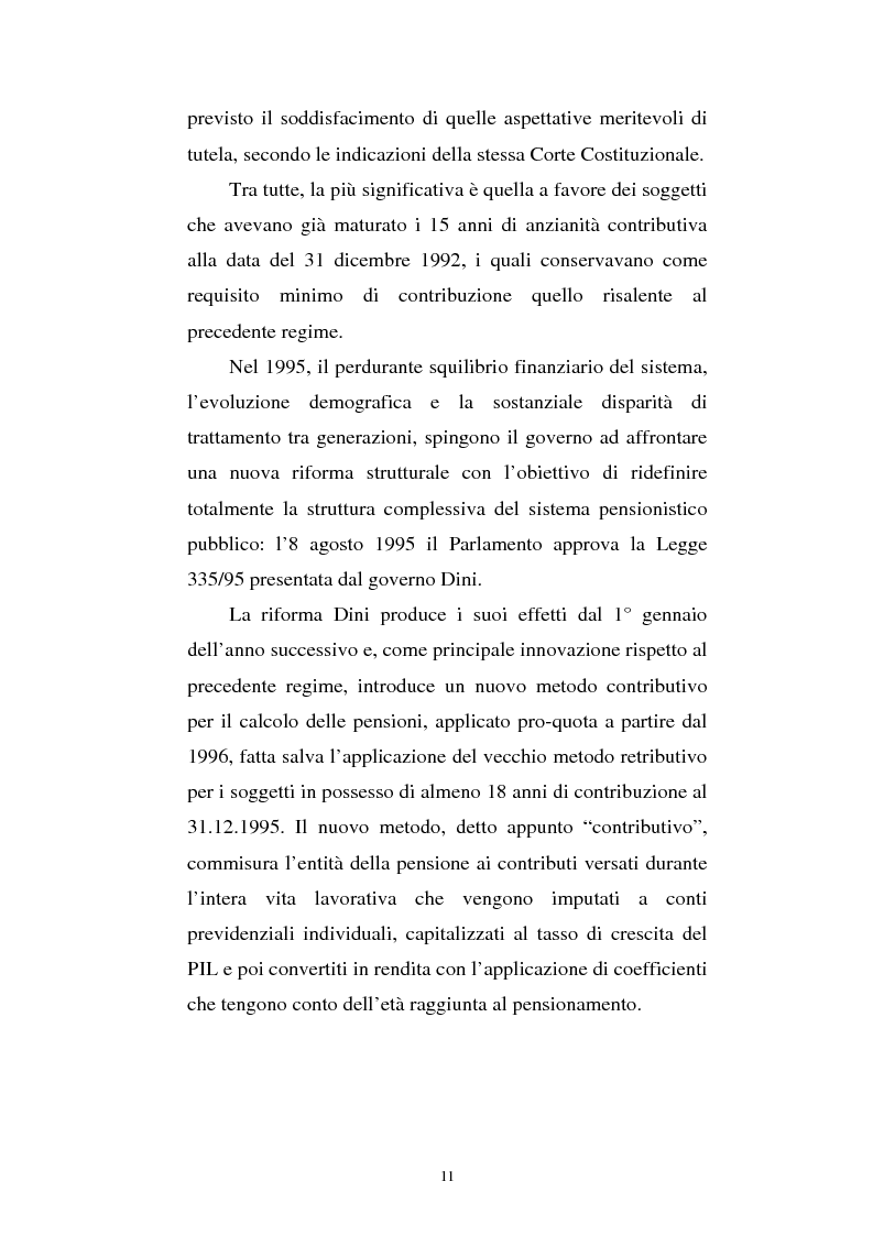 Anteprima della tesi: Le fonti di finanziamento della previdenza complementare alla luce del D.Lgs. n. 252/2005, Pagina 11
