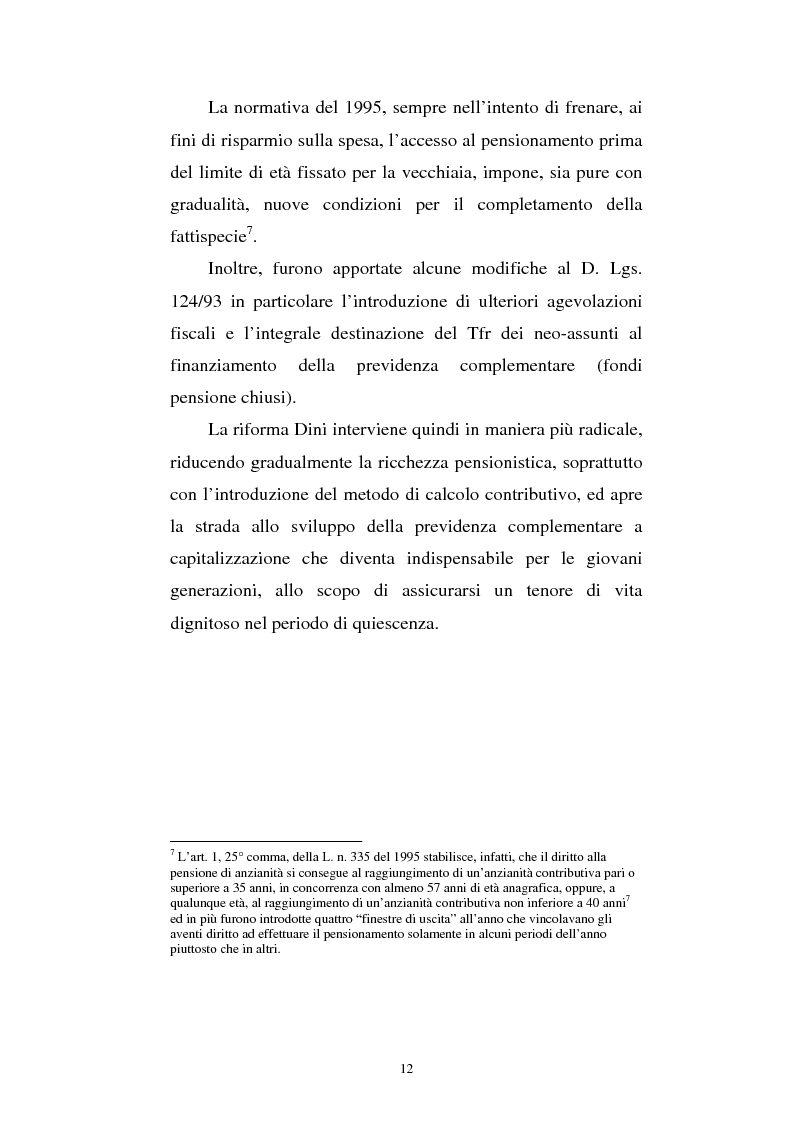Anteprima della tesi: Le fonti di finanziamento della previdenza complementare alla luce del D.Lgs. n. 252/2005, Pagina 12