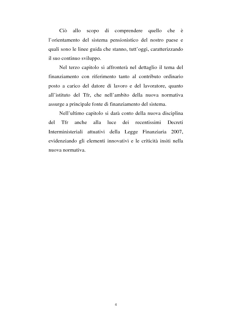 Anteprima della tesi: Le fonti di finanziamento della previdenza complementare alla luce del D.Lgs. n. 252/2005, Pagina 4