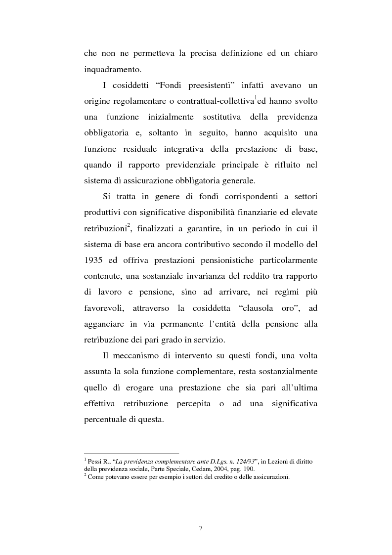 Anteprima della tesi: Le fonti di finanziamento della previdenza complementare alla luce del D.Lgs. n. 252/2005, Pagina 7
