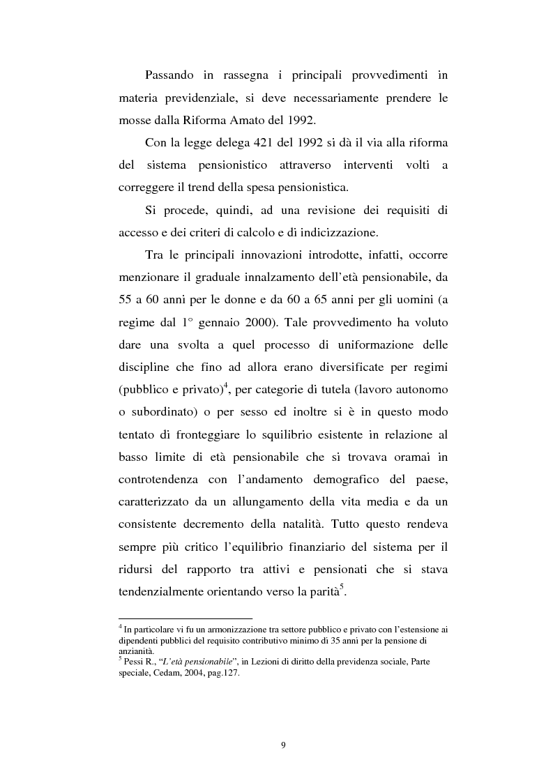 Anteprima della tesi: Le fonti di finanziamento della previdenza complementare alla luce del D.Lgs. n. 252/2005, Pagina 9