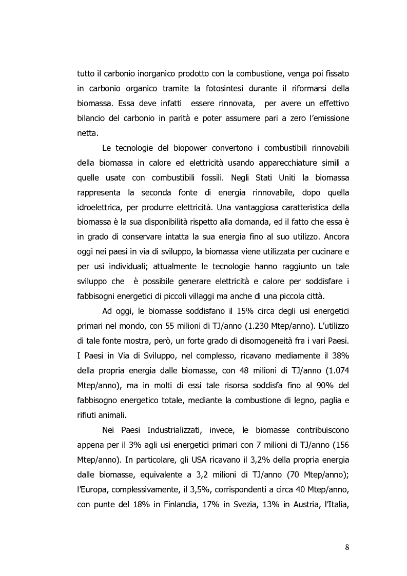 Anteprima della tesi: Valorizzazione energetica di biomassa in un impianto a celle a combustibile, Pagina 4