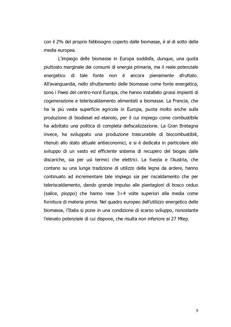 Anteprima della tesi: Valorizzazione energetica di biomassa in un impianto a celle a combustibile, Pagina 5