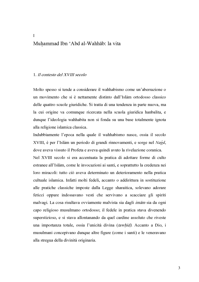 Anteprima della tesi: Il movimento wahhabita, Pagina 3