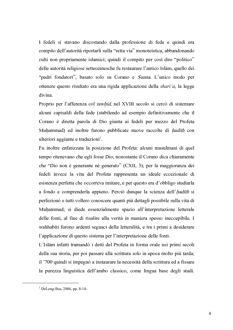 Anteprima della tesi: Il movimento wahhabita, Pagina 4