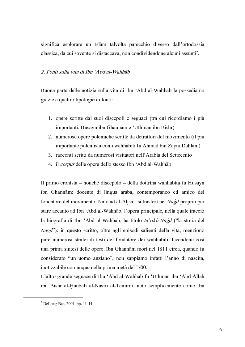 Anteprima della tesi: Il movimento wahhabita, Pagina 6