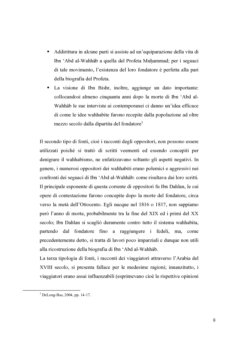 Anteprima della tesi: Il movimento wahhabita, Pagina 8