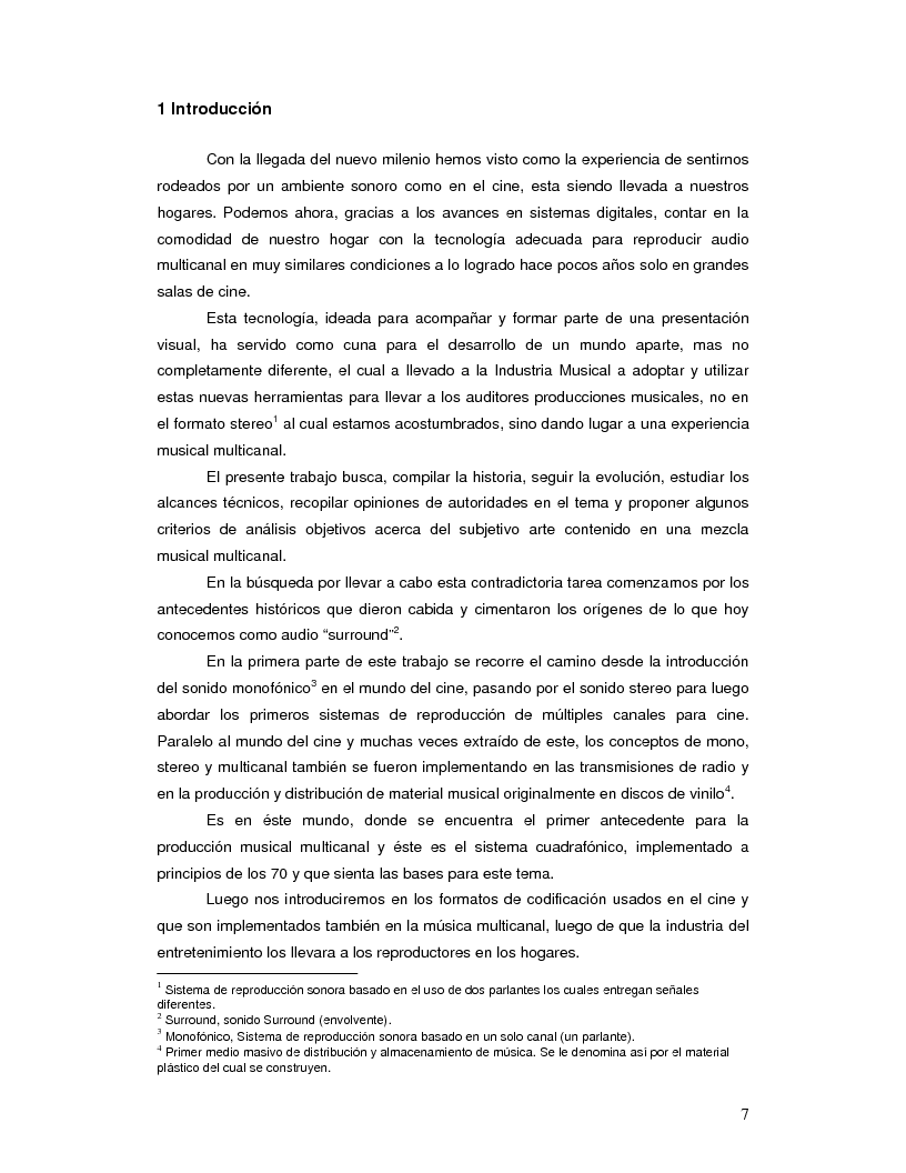 Anteprima della tesi: Producción Musical Multicanal; Un Enfoque Practico, Pagina 2