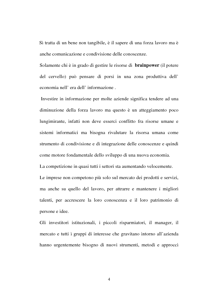 Anteprima della tesi: Una nuova frontiera delle organizzazioni: il capitale intellettuale, Pagina 4