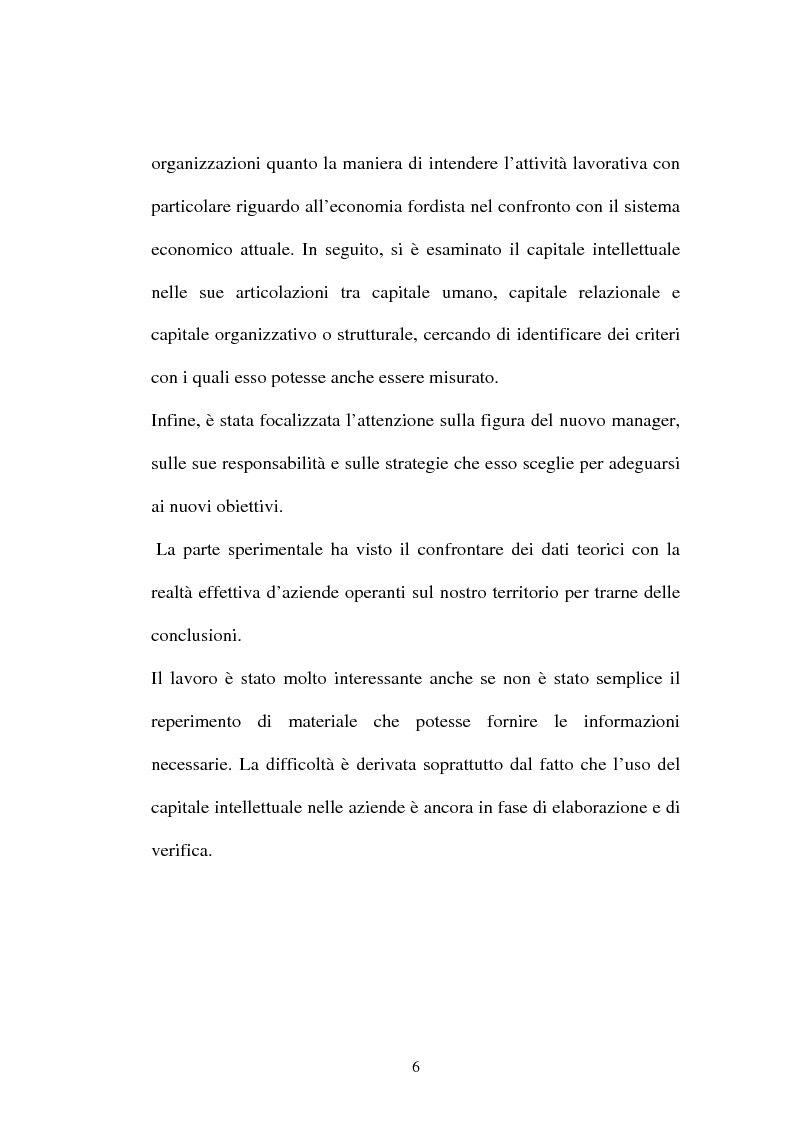 Anteprima della tesi: Una nuova frontiera delle organizzazioni: il capitale intellettuale, Pagina 6