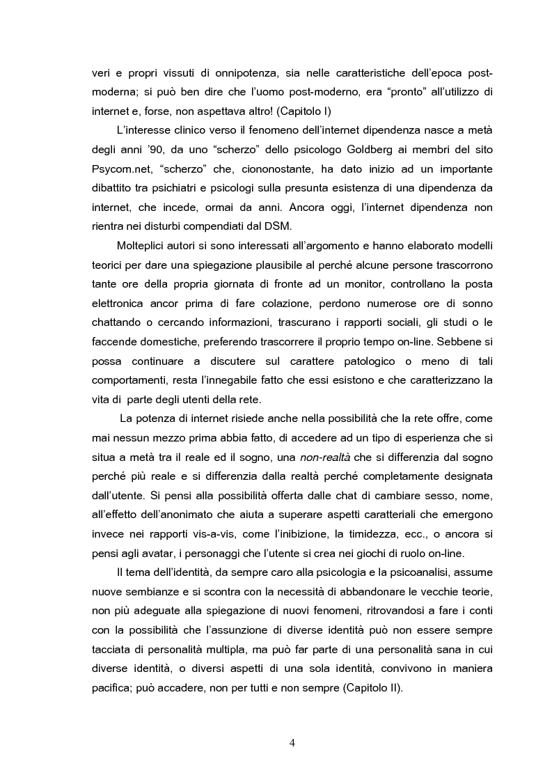 Anteprima della tesi: Fenomeni di internet dipendenza, Pagina 2