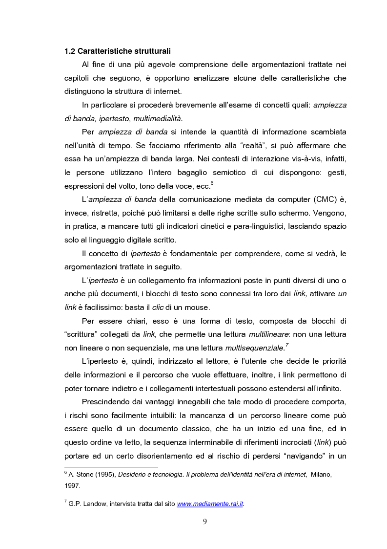 Anteprima della tesi: Fenomeni di internet dipendenza, Pagina 7