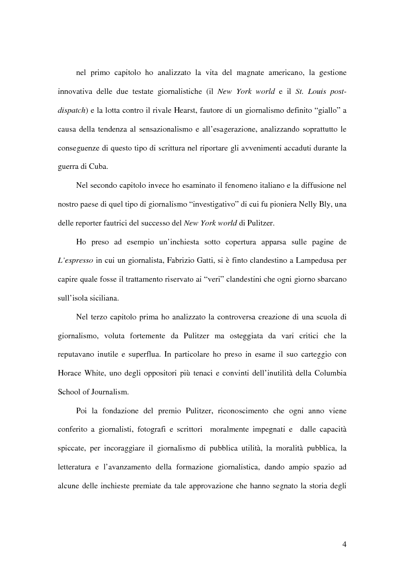 Anteprima della tesi: Joseph Pulitzer: l'amore per la stampa e per la verità: come il giornalismo da mestiere diventa una professione, Pagina 2