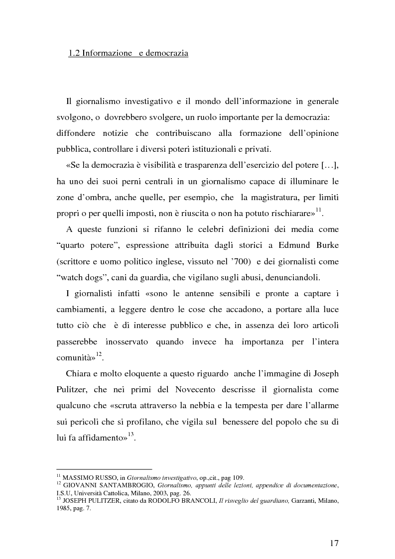 Anteprima della tesi: Il giornalismo investigativo italiano: il caso Alpi-Hrovatin, Pagina 11