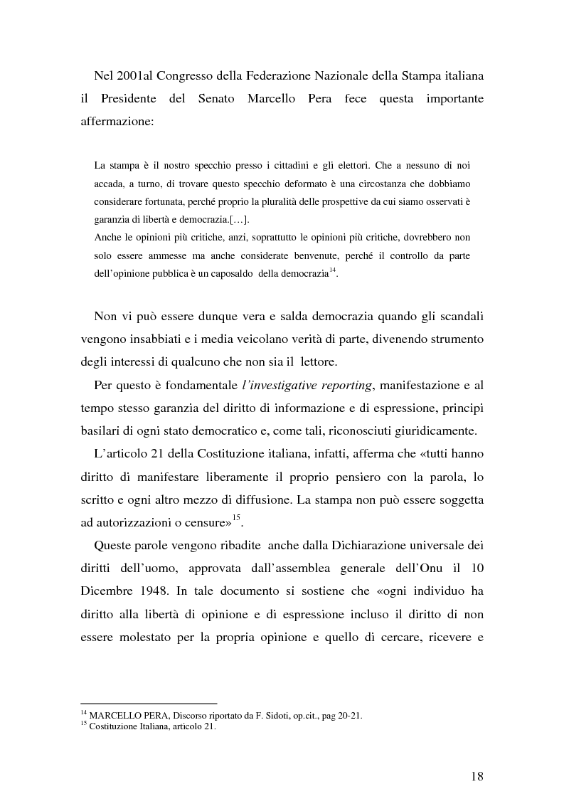 Anteprima della tesi: Il giornalismo investigativo italiano: il caso Alpi-Hrovatin, Pagina 12