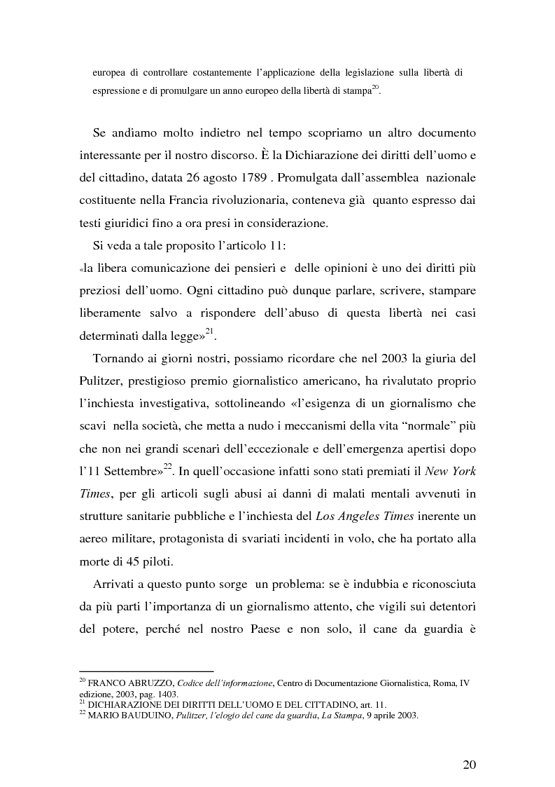 Anteprima della tesi: Il giornalismo investigativo italiano: il caso Alpi-Hrovatin, Pagina 14