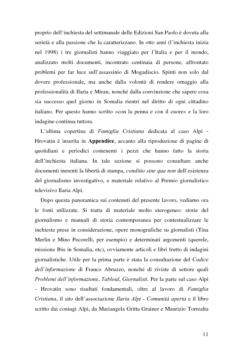 Anteprima della tesi: Il giornalismo investigativo italiano: il caso Alpi-Hrovatin, Pagina 5