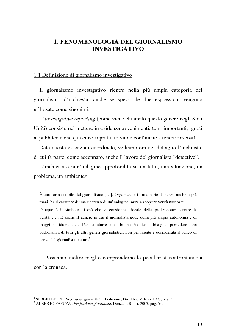 Anteprima della tesi: Il giornalismo investigativo italiano: il caso Alpi-Hrovatin, Pagina 7