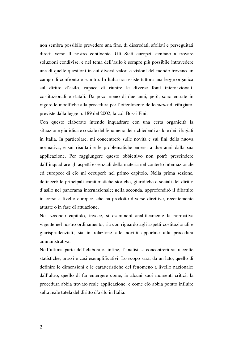Anteprima della tesi: Rifugiati e richiedenti asilo in Italia: situazione normativa e fenomeno sociale, Pagina 2