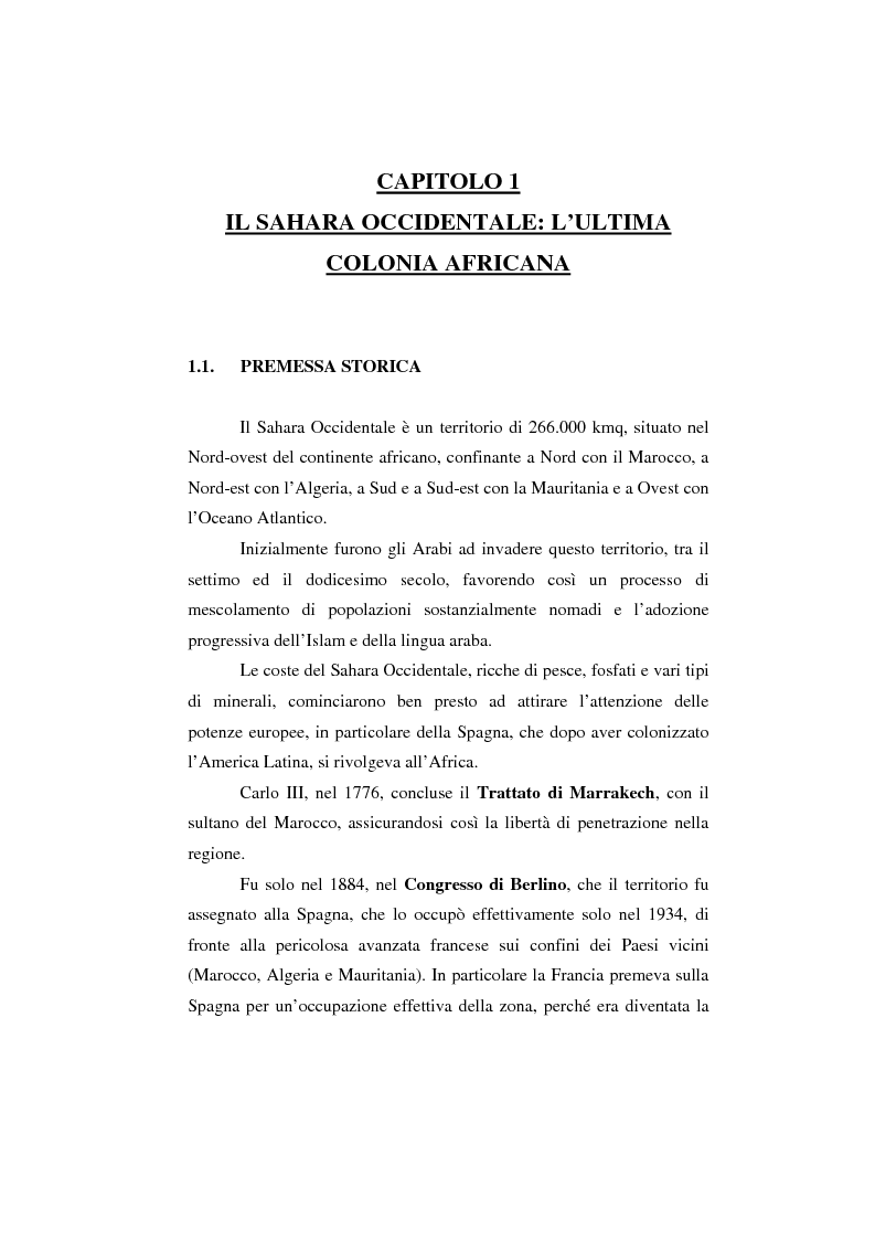 Anteprima della tesi: Il Sahara Occidentale: case study, Pagina 3