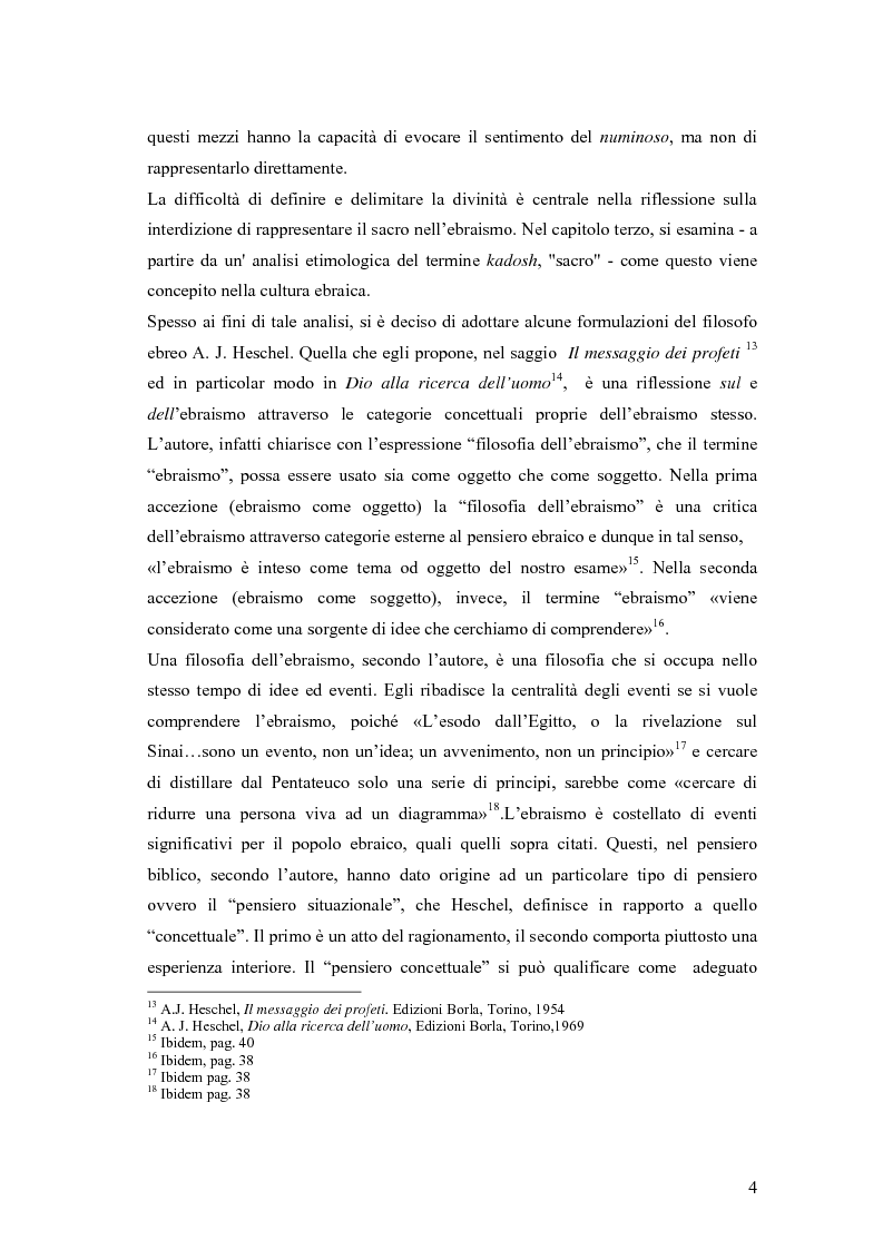 Anteprima della tesi: Il divieto di rappresentazione nell'ebraismo, Pagina 4
