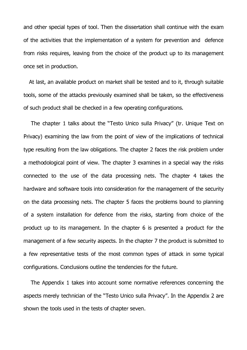 Anteprima della tesi: Preventing and defensive tools of data processing system, Pagina 2