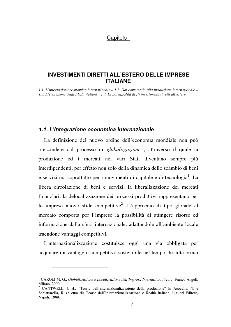 Anteprima della tesi: L'insediamento produttivo all'estero, Pagina 4