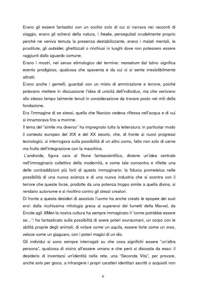 Anteprima della tesi: Attraverso lo schermo: i nuovi processi di costruzione dell'identità nella virtualità della rete. Il caso ''Second Life'', Pagina 4