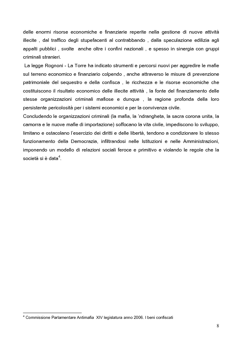 Anteprima della tesi: Politica della Sicurezza: Lotta alla criminalità Ionico Salentina, Pagina 5