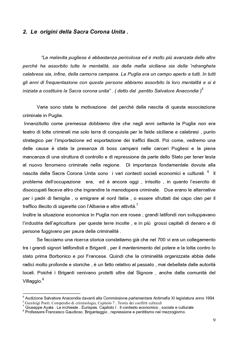 Anteprima della tesi: Politica della Sicurezza: Lotta alla criminalità Ionico Salentina, Pagina 6