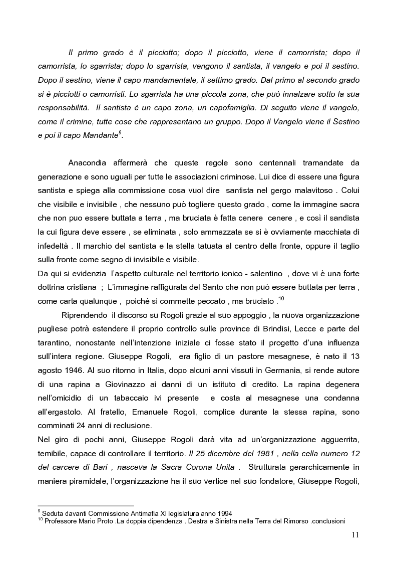 Anteprima della tesi: Politica della Sicurezza: Lotta alla criminalità Ionico Salentina, Pagina 8