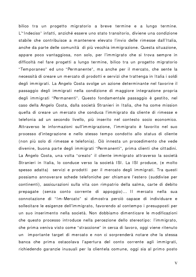 Anteprima della tesi: Il Cliente Immigrato: il caso Angelo Costa, Pagina 5