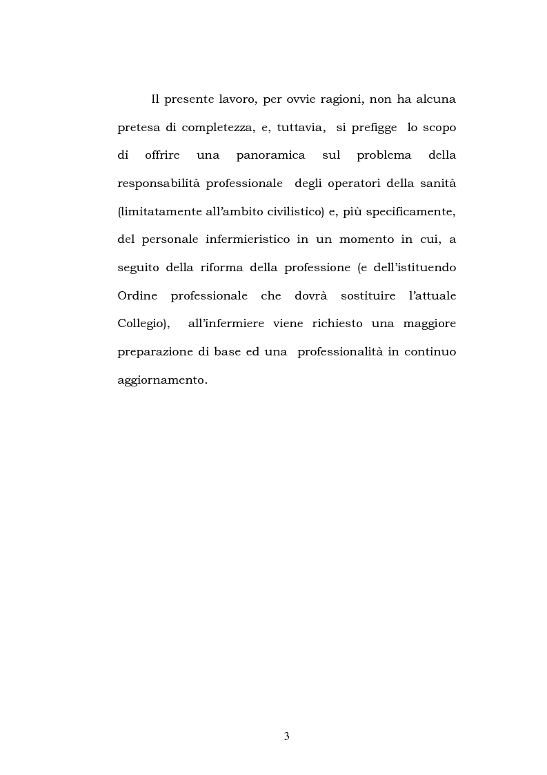 Anteprima della tesi: La responsabilità civile: aspetti generali e nell'ambito della professione infermieristica, Pagina 3
