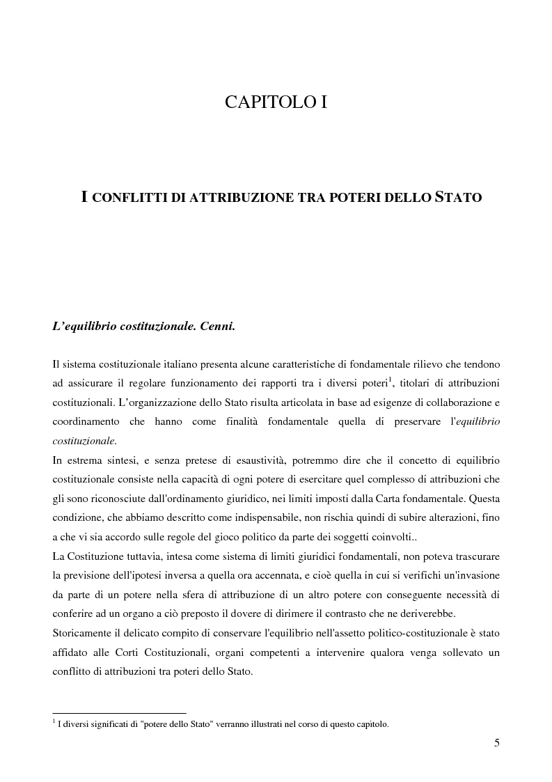 Anteprima della tesi: Il potere di sollevare un conflitto interorganico come potere esauribile ''uno actu''. Il caso della sentenza n°116 del 2003 della corte costituzionale, Pagina 3