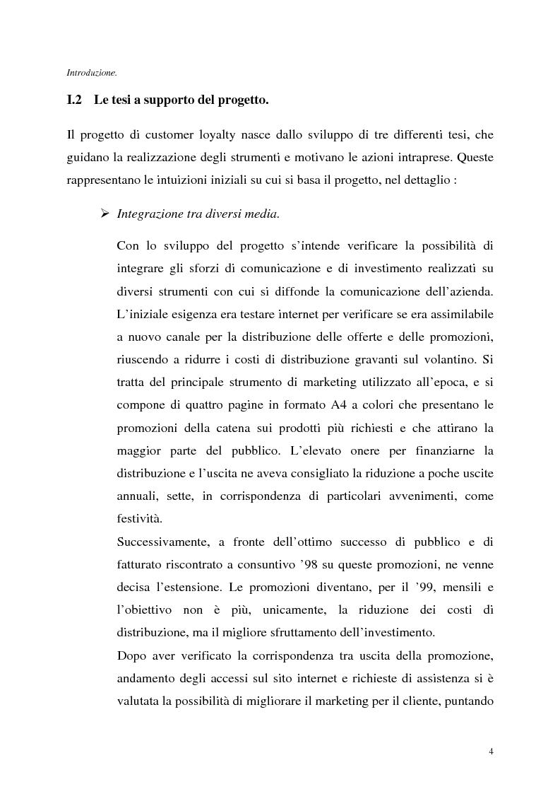 Anteprima della tesi: Le tecnologie dell’informazione a supporto della fidelizzazione della clientela: un caso di applicazione, Pagina 4