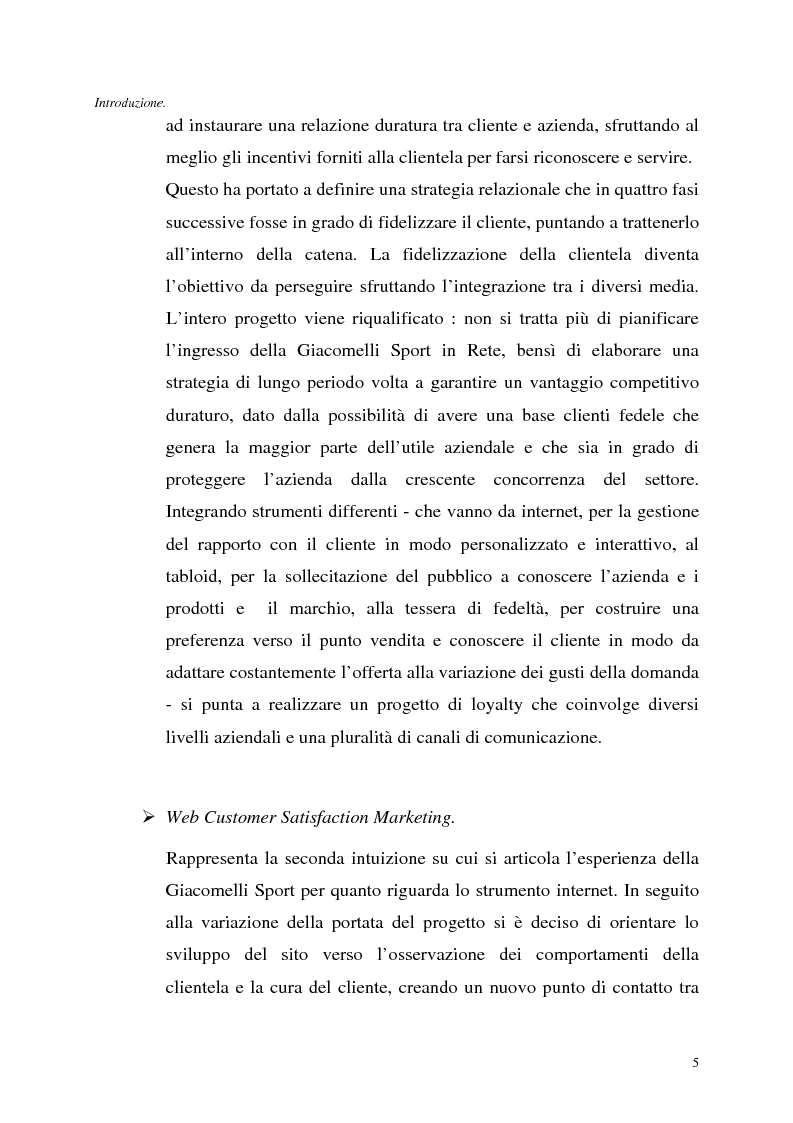 Anteprima della tesi: Le tecnologie dell’informazione a supporto della fidelizzazione della clientela: un caso di applicazione, Pagina 5