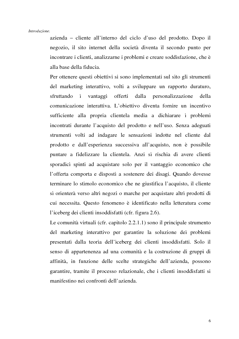 Anteprima della tesi: Le tecnologie dell’informazione a supporto della fidelizzazione della clientela: un caso di applicazione, Pagina 6