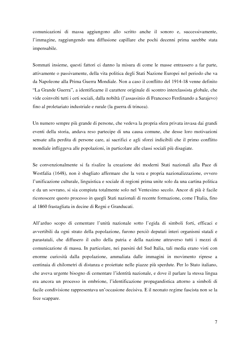 Anteprima della tesi: Cinegiornali dell'Istituto LUCE: linguaggio, propaganda e consenso nell'Italia fascista, Pagina 5