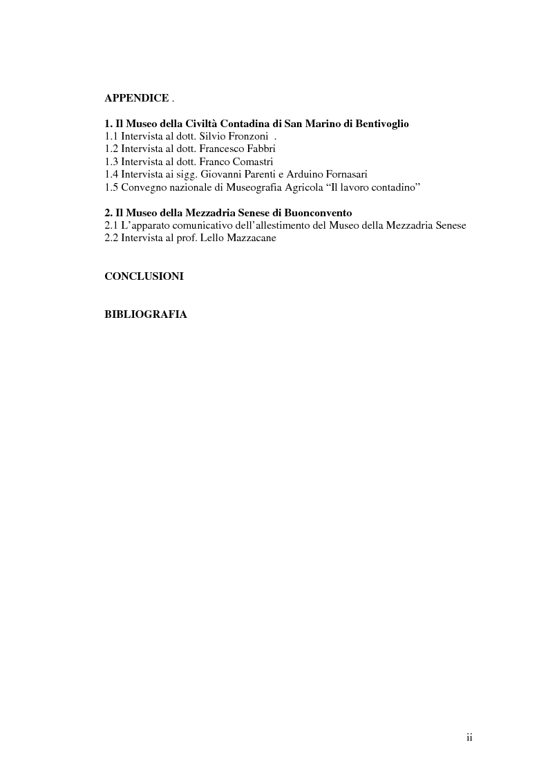 Indice della tesi: I percorsi del museo. Orientamenti della museografia demologica in Italia, Pagina 2