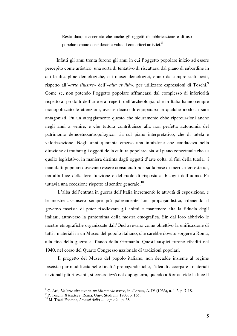 Anteprima della tesi: I percorsi del museo. Orientamenti della museografia demologica in Italia, Pagina 10