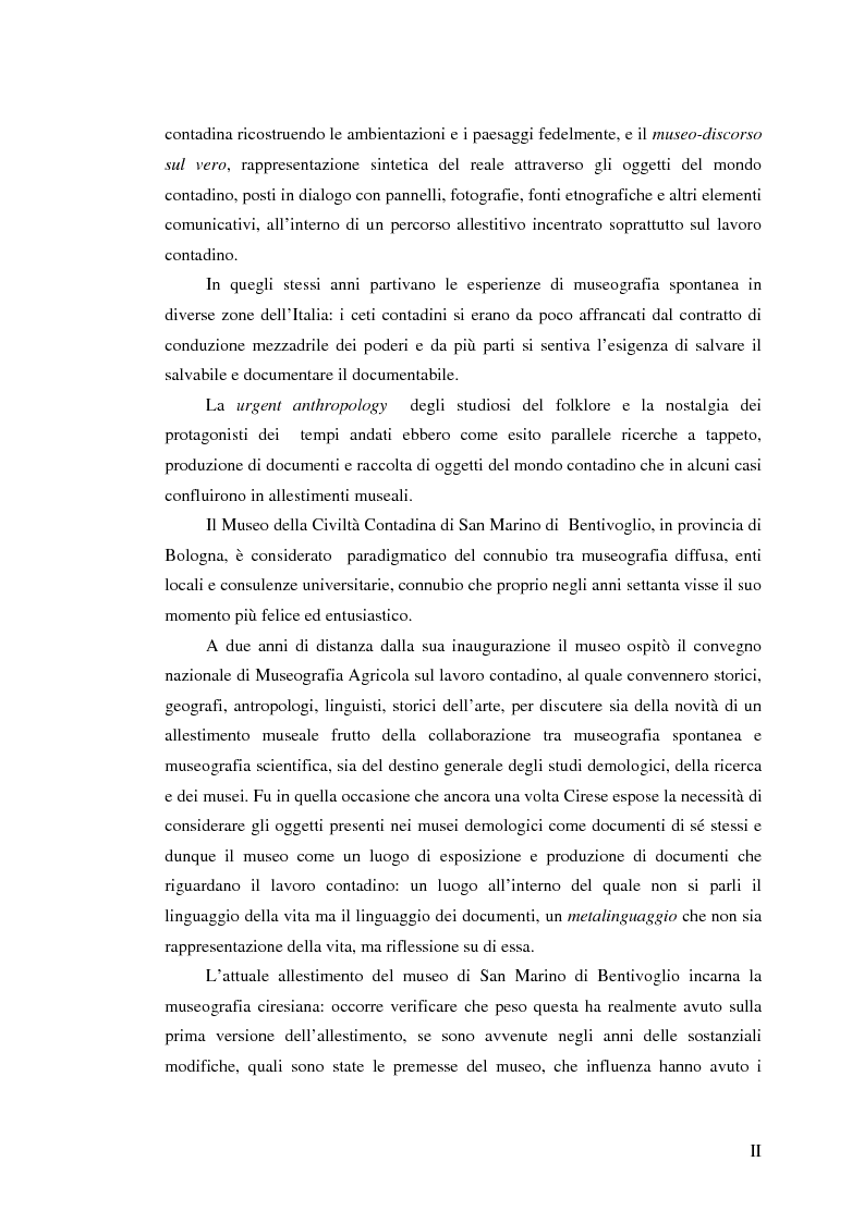 Anteprima della tesi: I percorsi del museo. Orientamenti della museografia demologica in Italia, Pagina 2