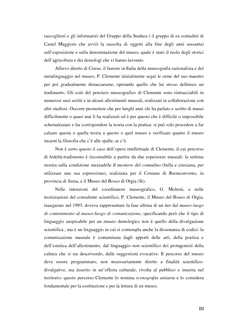 Anteprima della tesi: I percorsi del museo. Orientamenti della museografia demologica in Italia, Pagina 3
