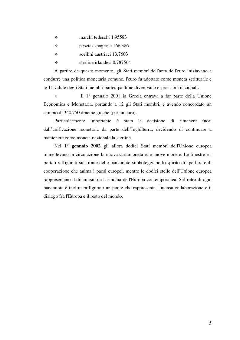 Anteprima della tesi: Bilancio di un Triennio di Euro, Pagina 4