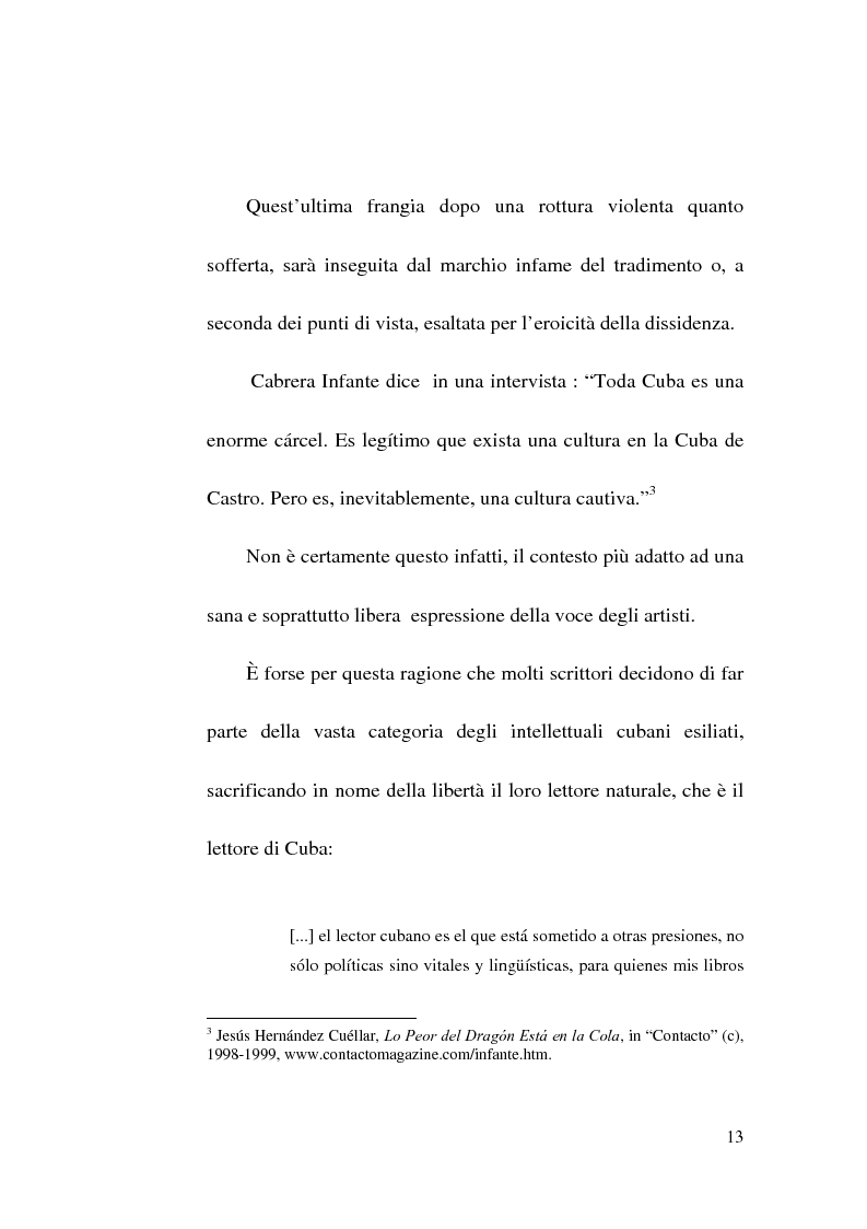 Anteprima della tesi: Tres Tristes Tigres di Guillermo Cabrera Infante: un'opera singolare della narrativa ispano-americana, Pagina 11