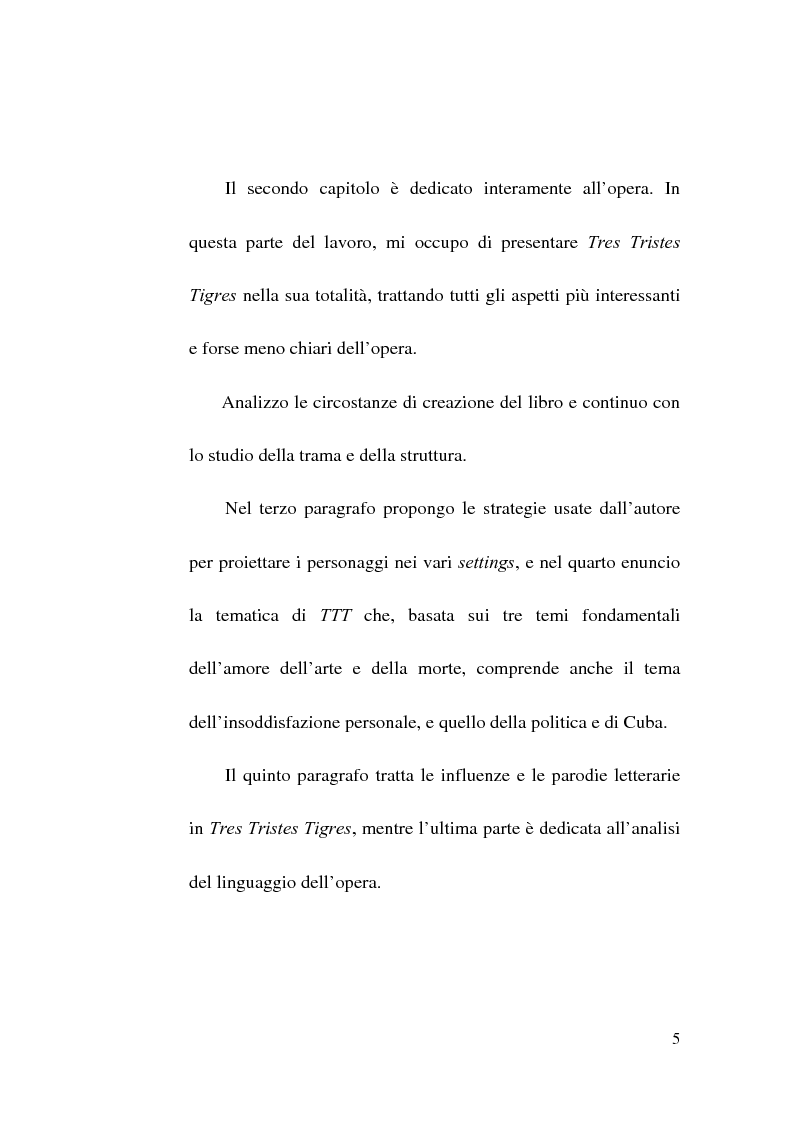 Anteprima della tesi: Tres Tristes Tigres di Guillermo Cabrera Infante: un'opera singolare della narrativa ispano-americana, Pagina 3