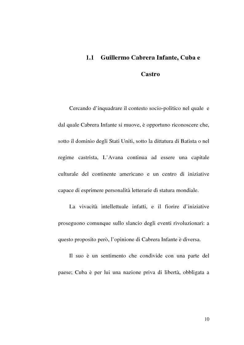 Anteprima della tesi: Tres Tristes Tigres di Guillermo Cabrera Infante: un'opera singolare della narrativa ispano-americana, Pagina 8