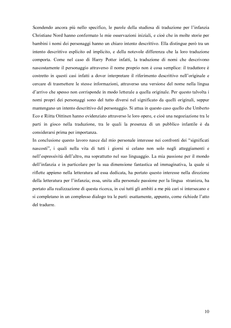 Anteprima della tesi: Il mondo magico del bambino e la traduzione dei nomi in Harry Potter, Pagina 3
