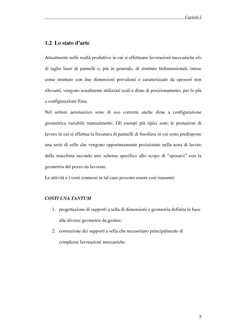 Anteprima della tesi: Progettazione di un attrezzo di posizionamento a controllo automatico per la lavorazione di pannelli aeronautici, Pagina 5