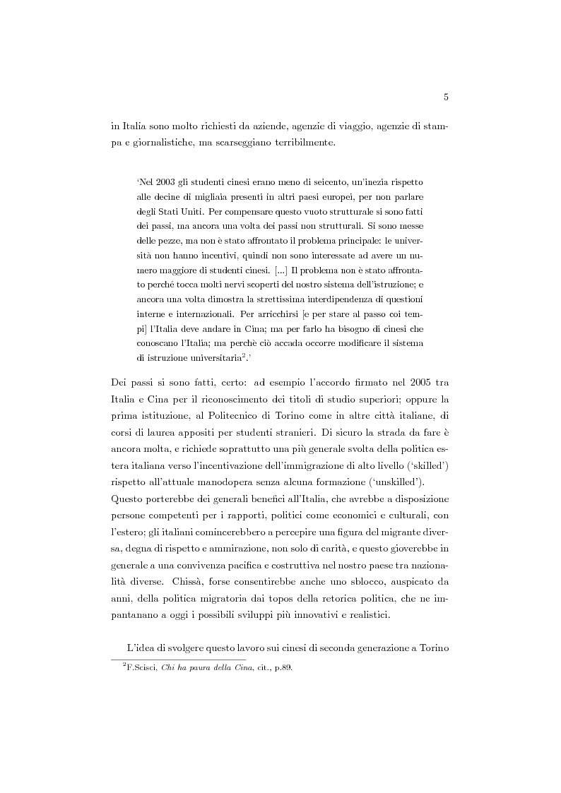 Anteprima della tesi: Cinesi di seconda generazione a Torino, Pagina 2