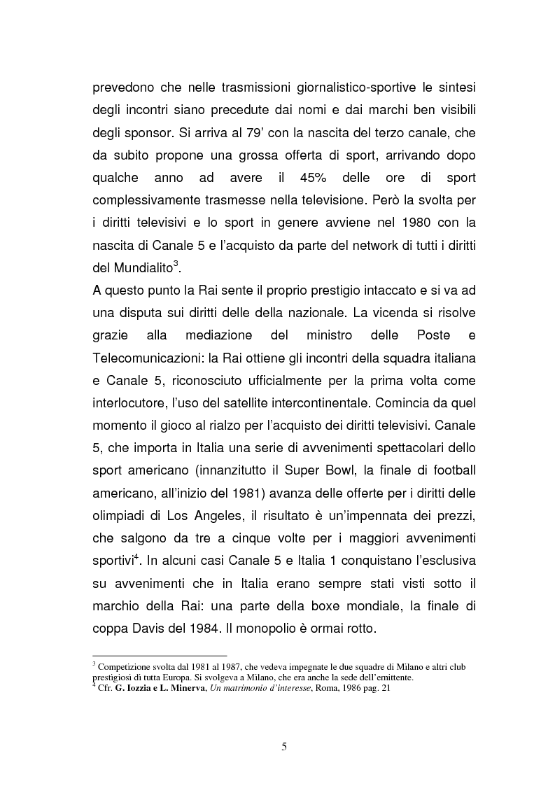 Anteprima della tesi: I diritti televisivi nel calcio: dalla nascita allo sviluppo, Pagina 5